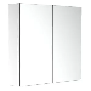 Silver Stainless Steel Mirrored Bathroom Cabinet 55H x 60W x 12Dcm - Picture 1 of 9