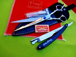 8"(8.5" FULL)Barber Hair Hairdressing Scissors/Japanese Steel+Exchangeable Razor - Picture 1 of 13