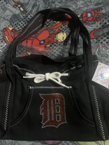 Ladies Embroidered Hoodie Purse Handbag - Detroit Tigers - MLB  Dark Blue Cover