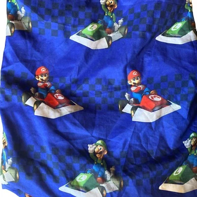 Простыня на резинке Nintendo 2010 Mario Kart Luigi Twin Flat королевский синий *недостаток* - Изображение 1 из 4