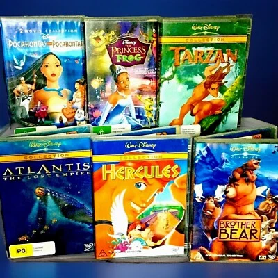 6 Disney DVD Family Kids Movies Bundle R4 Hercules Tarzan Pocahontas Atlantis - image 1 of 4