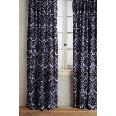 New Anthropologie Tiled Crest Curtain Panel 84 x 50 Blue Bird 2015 line Rare - Image 1 of 3