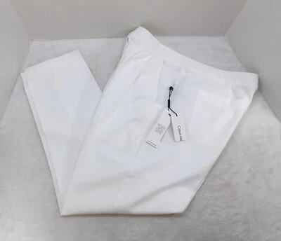 Calvin Klein Dress Pants Womens Size 10 Tapered White 28 Inseam 14 Rise 32 Waist - Image 1 of 4