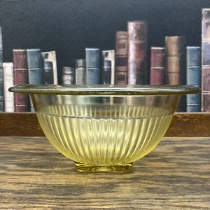 Vintage Honey Amber Glow Federal Glass Ribbed Footed Depression Glass 11" Bowl - Picture 1 of 8