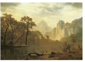 Postcard Albert Bierstadt In the Yosemite Valley 1866 CT Wadsworth Hartford MNT  - Picture 1 of 1