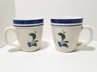 2 LL Bean Blueberry Coffee Mugs Stoneware Discontinued Good Color