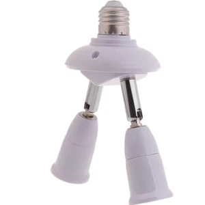 Adjustable-2 in 1 E26/E27 Splitter Socket Adapter E26/E27 Standard LED Bulbs - Picture 1 of 18