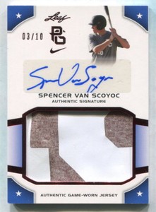 2015 LEAF PERFECT GAME SPENCER VAN SCOYOC AUTOGRAPH JERSEY SERIAL 03/10