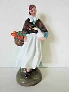 Vtg Royal Doulton Country Lass HN 1991 Woman Goose Flowers Porcelain Figurine 8" - Picture 1 of 12