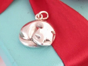 Tiffany & Co. Silver Vintage Rare Sleeping Curled Up Cat Kitten Charm Pendant - Picture 1 of 6