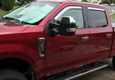 Chrome In-Channel Rain Guards Vent Visor for 17-22 Ford F250 F350 F450 F550 Crew - Image 1 of 2