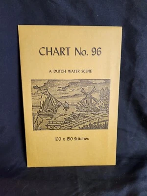 Vtg rare Babs Fuhrmann petit point Chart No. 96 Dutch Water Scene 100x150 - Image 1 of 4