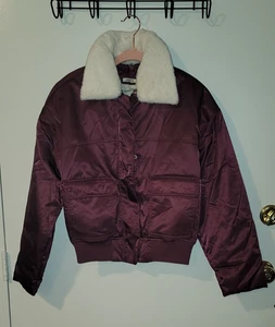 Universal Thread Damen XL wasserabweisende Satin glänzende Bomberjacke Kragen - Bild 1 von 8