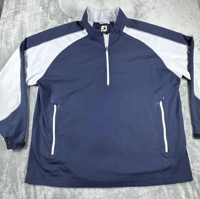 FootJoy Wind Shirt Men's 2XL Blue Golfing Zip Pockets Vented Performance - Image 1 of 4