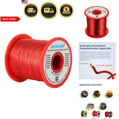 32 AWG Magnet Wire Copper Enameled Winding Wire 1 lb Red Coil for Transformers - Image 1 of 4