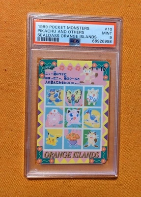 PSA 9 Pikachu & Others Sealdass Orange Islands Japanese Pokemon 1999 - Image 1 of 2