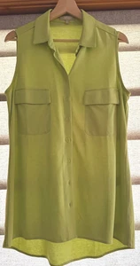 Joan Vass NY Women’s Sleeveless Top Lime / Apple Green - Sz M - Picture 1 of 4