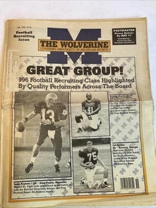 1996 Wolverine University Of Michigan Newspaper Tommy Hendricks Jeff Backus Kaps - Picture 1 of 20