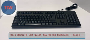 Dell KB212-B USB Quiet Key Wired Keyboard - Black - Tested - Picture 1 of 9