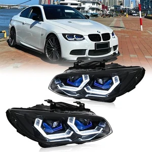 Pair LED Headlights For 2011-2013 BMW E92 E93 3-Series Xenon Lamp Upgrade Kit - Picture 1 of 18