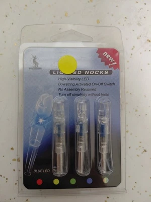 3pcs Blue LED Automatic Lighted Nock for Arrows 0.244"/6.2mm ID Arrow Nock Tail - Image 1 of 4