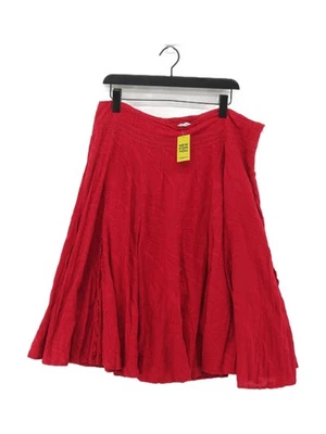 Rocha.John Rocha Women's Midi Skirt UK 16 Red 100% Cotton Midi A-Line - Image 1 of 4