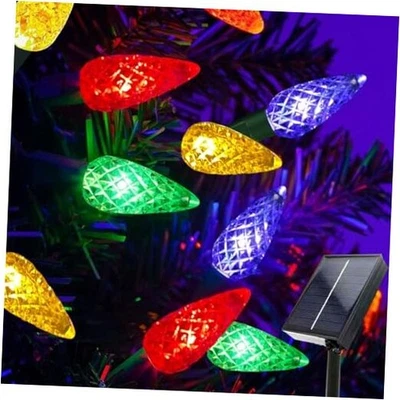  Solar Christmas Lights Outdoor C6 Strawberry String Lights, 50 LED Multicolor - Image 1 of 4