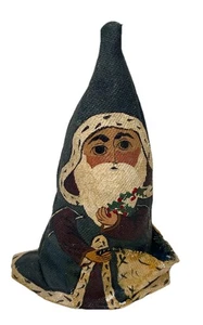 L. Peric 1994 Navidad Vintage Pintado a Mano Lienzo Hecho a Mano ÚNICO Arte Popular Santa - Imagen 1 de 3