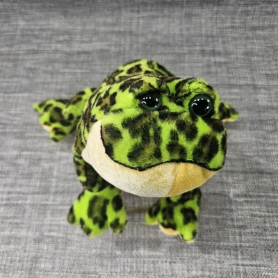 Ganz Webkinz Bullfrog Green Black Plush Stuffed Animal HM114 No Code 8" - Image 1 of 4