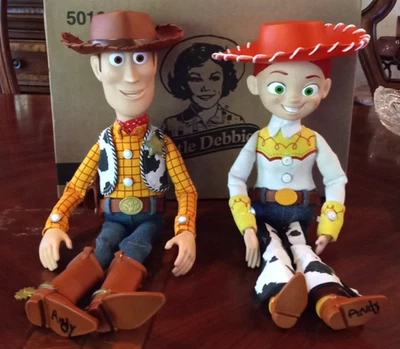 2 迪士尼玩具总动员警长伍迪和杰西说话拉绳 15 英寸高娃娃 — 第 1/4 张图片