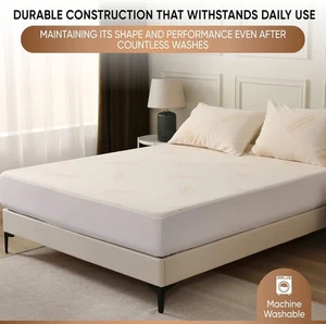 Waterproof Organic Mattress Protector Queen - Organic Cotton Breathable Mattress - Picture 1 of 7