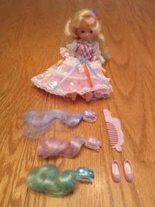 Muñeca Lady Lovely Locks en vestido original 1986 de colección "8"" ojos azules rubios + extras" - Imagen 1 de 21