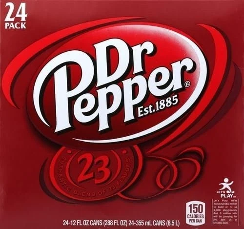 Dr Pepper 苏打水,12 液量盎司罐,24 包 — 第 1/1 张图片
