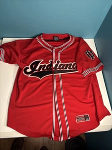 VTG Indiana University Hoosiers Baseball Jersey Sz XL Red Y2K - Picture 1 of 8