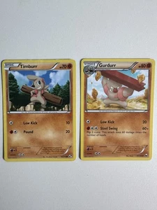 Pokémon Set Timburr 59/114 Black & White & Gurdurr 59/108 Dark Explorers - Picture 1 of 6
