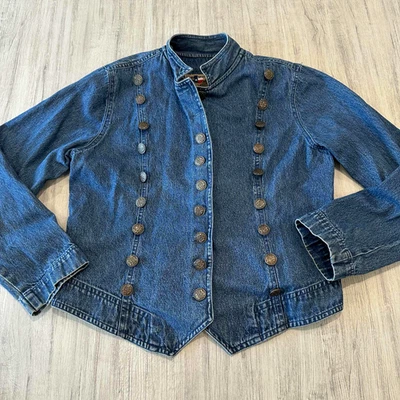 Винтажный не связываться с Техас на пуговицах синий Jean джинсовой ткани South Western Куртка Пальто - Изображение 1 из 4