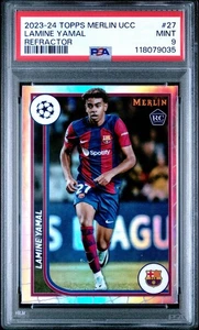 Lamine Yamal 2023-24 Topps Merlin UCC #27 Refractor Rookie RC PSA 9 Mint - Picture 1 of 2