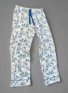 Van Winkle Co. Portuguese Flannel Sleep Pants Soft Blue White Western Small - Picture 1 of 5