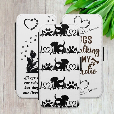 DOG PAW PRINT FLIP FOR IPHONE SAMSUNG GOOGLE WALLET PHONE CASE COVER FRIEND GIFT - Image 1 of 4