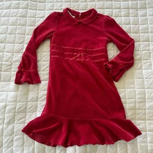 TALBOTS KIDS Velvet Dress Long Sleeve Satin Trim Bell Sleeve Holiday Party | 6 - Picture 1 of 13