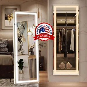 Espejo Con Luz LED Para Dormitorio Cuarto 57x17" De Pared Puerta Cuerpo Completo - Picture 1 of 8