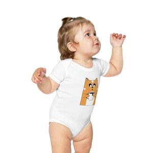 Combed Cotton Baby Bodysuit - Zdjęcie 1 z 10