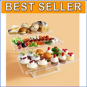 Premium Clear Acrylic Dessert Stand - Tiered Buffet Holder for Upscale Events - Picture 1 of 11