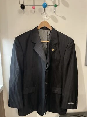 VTG Stacy Adams Men NWOT Black Pinstripe Zoot Suit Jacket Coat 46R - Image 1 of 4