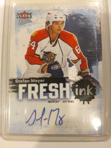 2008-09 FLEER ULTRA HOCKEY STEFAN MEYER FRESH INK AUTOGRAPH 