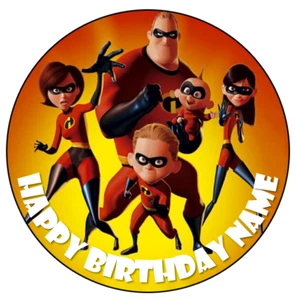 EDIBLE The Incredibles Cake Topper Birthday Wafer Paper 19cm (uncut) - Picture 1 of 4