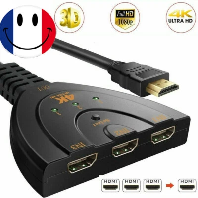 3 Port HDMI Splitter Cable 1080P Multi Switch Switcher HUB Box for PS3 XBOX DVD - Image 1 of 4