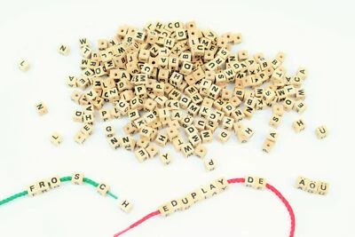EDUPLAY Buchstabenwürfel holz natur, mit Loch, ca. 300 Stück