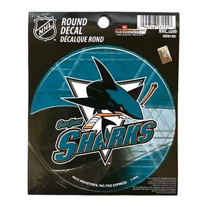 NHL San Jose Sharks Round Decal 4.5" - Picture 1 of 1