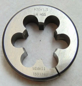 M30 x 1,5 LINKSHAND RUND VERSTELLBAR MATRIZE, SCHNELLARBEITSSTAHL, HERGESTELLT IN USA 30X1,5 - Bild 1 von 3